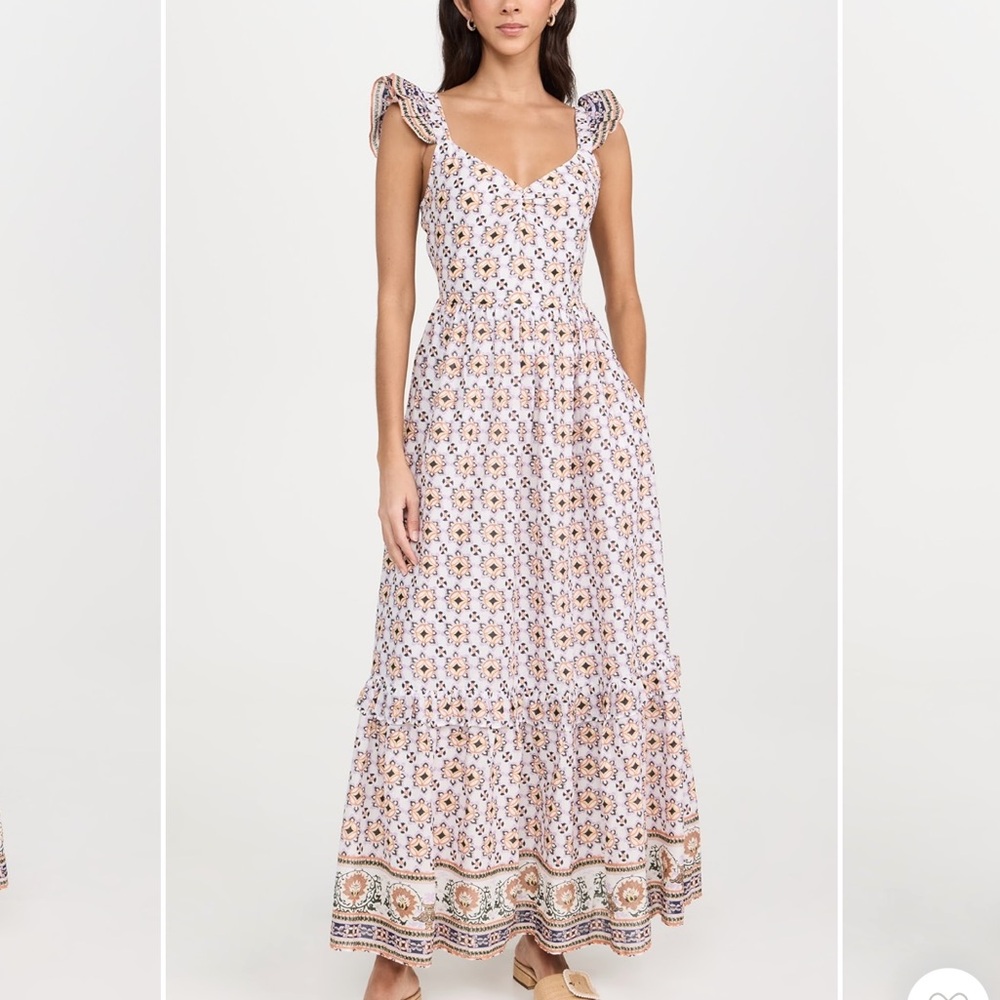Cleobellla Nica Maxi Dress in Marrakesh Multi with Ruffle Straps. Cottage